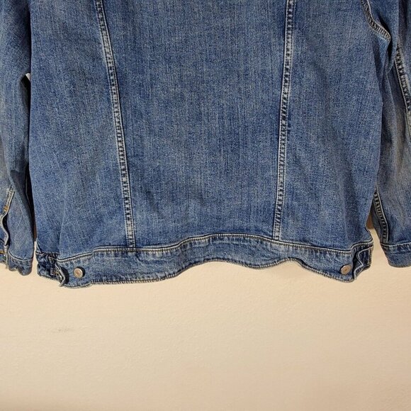 Levis Denim Trucker Jacket Plus Size 3X Womens Blue Jean Jacket Cowgirl Western - Picture 8 of 12